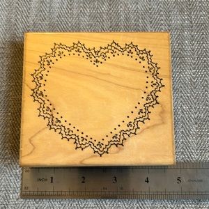 Large lace heart stamp